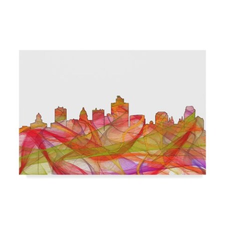 Trademark Fine Art Marlene Watson 'Salt Lake City Utah Skyline Swirl' Canvas Art, 22x32 MW00741-C2232GG